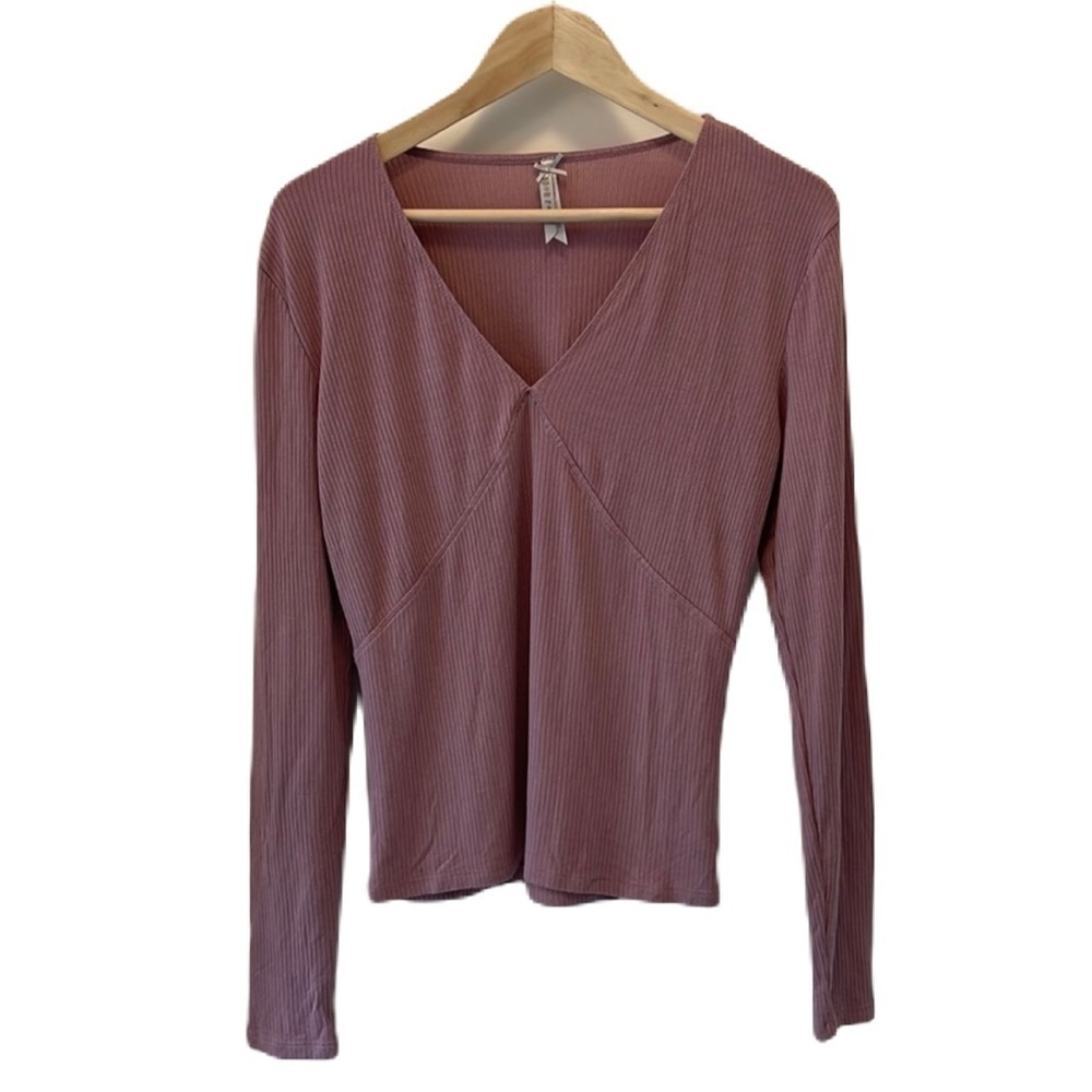 SzL Jo & Co Light pink ribbed V neck Long sleeve GUC